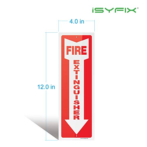 iSYFIX Fire Extinguisher Signs, 4x12 Inch, 10 Pack - color: PLASTIC