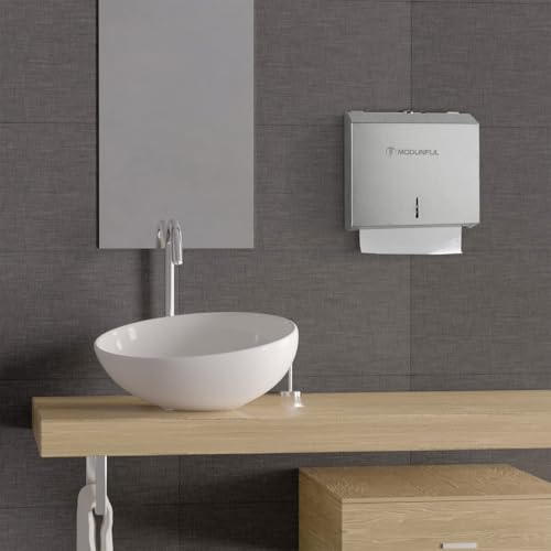 Paper Towel Dispenser Wall Mount - Modunful F7 Alloy D-3914 Silver - color: D-392 Silver