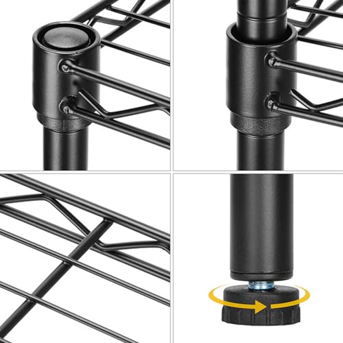 Standing Shelving Units, 36"W x 14"D x 32"H, 3-Tier Metal Storage Rack - color: Black, size: 3-Tiers