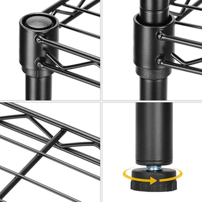 Standing Shelving Units, 36"W x 14"D x 32"H, 3-Tier Metal Storage Rack - color: Black, size: 3-Tiers