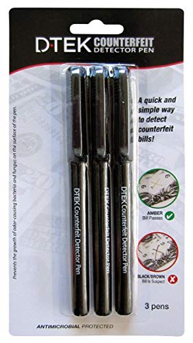 CONTROLTEK Dtek Counterfeit Detector Pens, U.s. Currency, 3/Pack