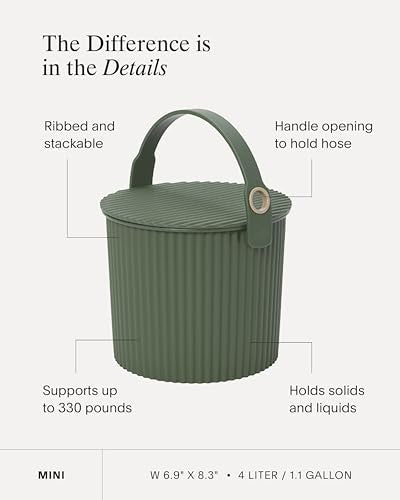 Martha by Martha Stewart Hachiman Mini Bucket - color: Olive, size: Mini