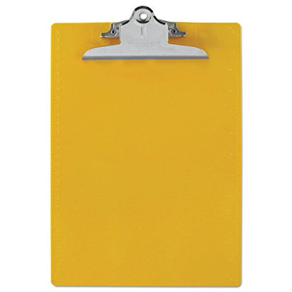 Saunders 21605 Recycled Plastic Clipboard w/Ruler Edge, 1" Clip Cap, 8 1/2 x 12 Sheets, Yellow - color: Yellow, size: Pack of 1