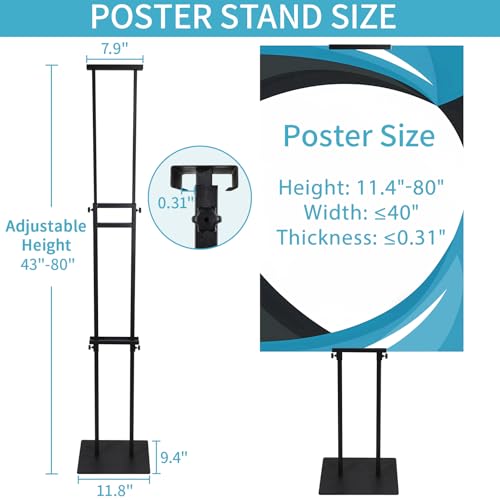 Poster Stand for Display, Adjustable Heavy Duty Poster Board Stand - size: Double-Pole Poster Stand 1 Pack