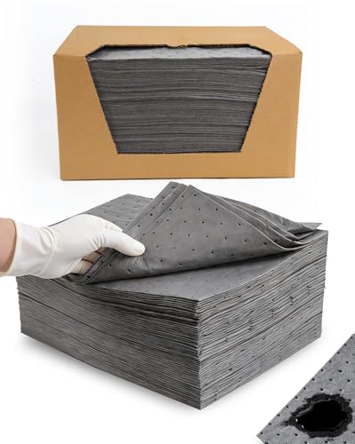 9.8"x13" Oil Absorbent Pads 100 Pack | Heavy & Fast Absorb - size: 9.8x13 Inch