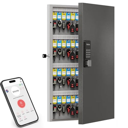 96 Key Lock Box Smart Key Organier Cabinet with Keypad & App for Office - size: 2.3inx16inx25.6in