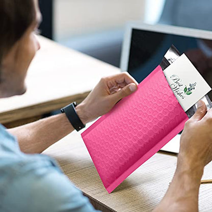 UCGOU Bubble Mailers 4x8" Hot Pink 50 Pack Usable Size 4x7" Shipping Bags - color: Hot Pink, size: 4x8" 50PC