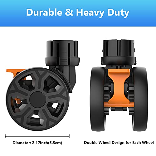 FELICON SELORSS Heavy Duty Rotation Swivel Wheels-Black-2PCS - color: Black, size: Wheels-2 PCS