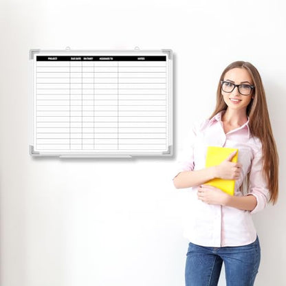 Lincia Lined Dry Erase Board for Office, Project Planning Board, 24"x18" - size: 24"W x 18"H, style: Project Planning Board