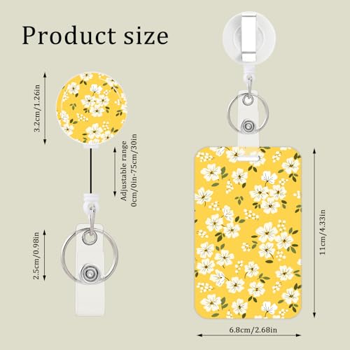 3 Set Heavy Duty Badge Holder with Retractable Reel,ID Badge Holder Key Card Work Badge Clip for Nurse Teacher Student Office Women Men - color: Marble#01