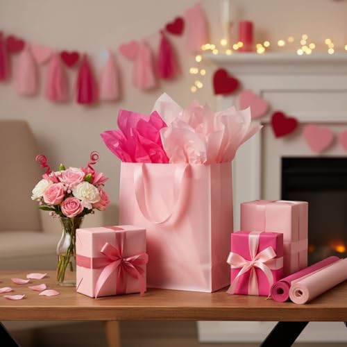 500 Sheets Pink Tissue Paper Bulk 15 x 20 Inch for Wedding Birthday Gifts - color: Pink, size: 15 x 20 Inch