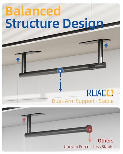 RUACQ Paper Towel Holder Under Cabinet, Stainless Steel, Matte Black - color: Matte Black, size: Standard - Rectangle
