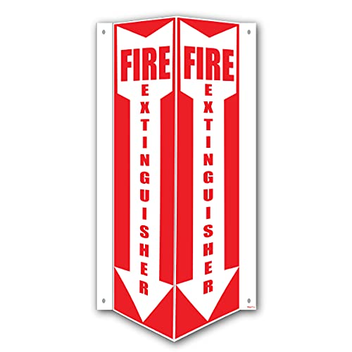 3D Fire Extinguisher Sign | 12 x 4 x 4 Inch Fire Projection Wall Sign | Pre-Drilled Mounting - size: 12"x 4"x 4"