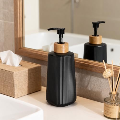 Glass Hand Soap Dispenser for Bathroom, Refillable Kitchen Dish Pump Bottle