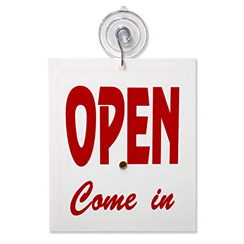 Double Sided "Will Return" Clock and "Open Come in" Sign with Adjustable Clock Hands & Suction Cup, 2 Pack - size: 2 Pack