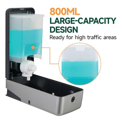 anydry Manual Liquid Soap Dispenser Wall Mount 27oz Large Capacity Silver - color: Silver
