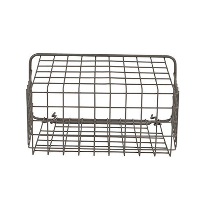 Spectrum Large Wire Basket Pegboard Wall Organizer Metal Pegboard Storage Bin Dual Mounting System for Garage Tools Workshop Supplies Craft Room Organization & Accessories, Industrial Gray