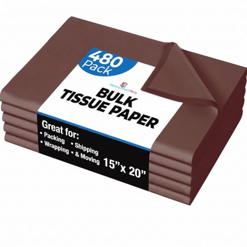 Party Solids Green Tissue Paper for Gift Bags 15" X 20" 480 Sheets - color: Brown, size: 15" X 20"