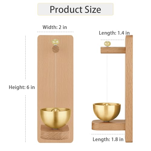 Shopkeepers Bell for Door Opening – Decorative Wooden Chime with Brass