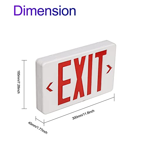 TANLUX Exit Sign with Steel Wire Guard, Wall Mounted Emergency Exit Light with Protective Cover - size: Exit Sign