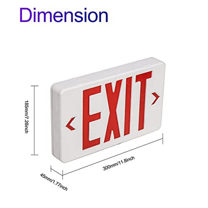 TANLUX Exit Sign with Steel Wire Guard, Wall Mounted Emergency Exit Light with Protective Cover - size: Exit Sign