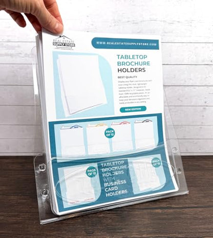 Mediz Tabletop Brochure Holder 20 Pack - Eco-Friendly, Can Hold 200, 8.5 x 11 Documents, Flyers, Maps & Brochures or Other Marketing Needs (TAKE ONE - Tabletop, Pack of 20)