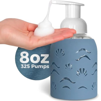 Foaming Glass Hand Soap Dispenser Storm Blue Foam 8oz - color: Storm Blue