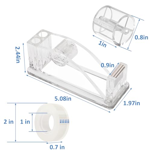 Transparent Acrylic Tape Dispenser, Non-Skid