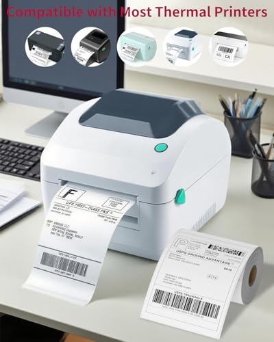 4" x 6" Direct Thermal Labels–20 Rolls 5000 PCS Shipping Labels – Perforated & Strong Adhesive – Commercial Grade Thermal Printer Labels Compatible with Rollo and Zebra - size: 4" x 6", style: 20 Rolls