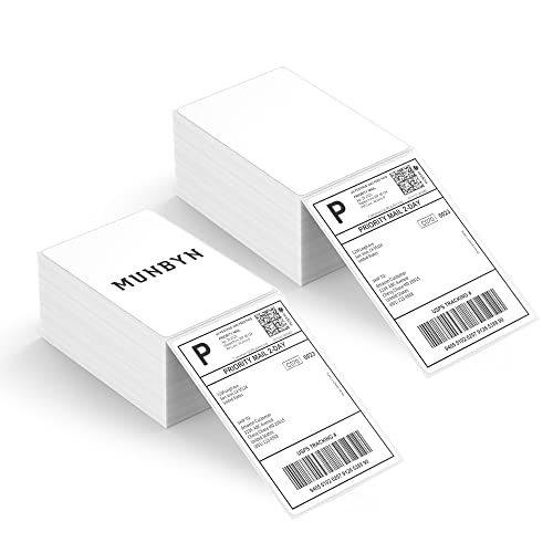 MUNBYN 4x6 Inch Thermal Labels, 1000 Labels/2 Stacks(500 Pcs per Stack) - color: White, size: 4x6*1000