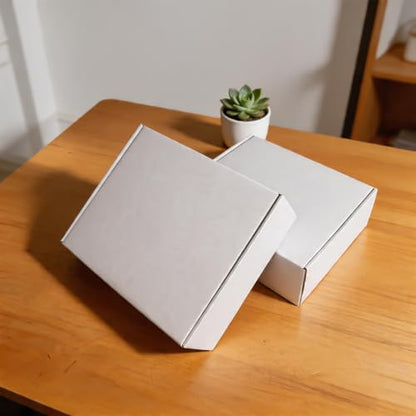 Fishat 12" x 10" x 4" White Corrugated Cardboard Shipping Boxes Set of 5 - size: 12" x 10" x 4"