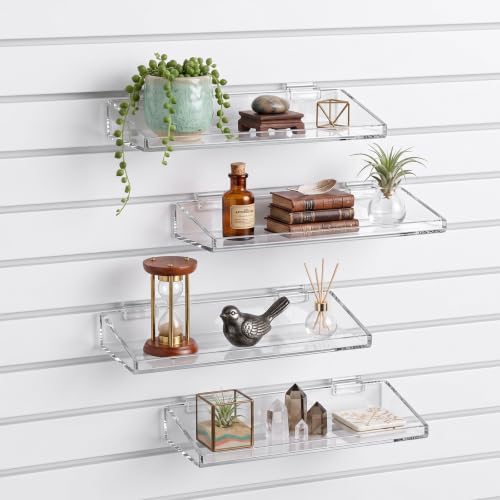 Zhehao 4 Pcs Slatwall Acrylic Shelves,14.5" X 5.1" X 2" - size: 14.5" X 5.1" X 2"