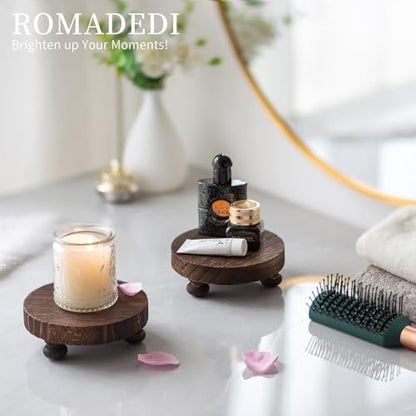 Romadedi Farmhouse Wood Riser for Display, Brown, 2 pcs - color: Brown, size: 2 PCS