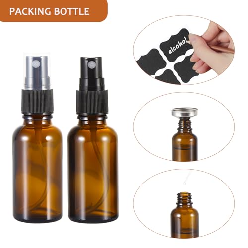 1 oz Amber Glass Spray Bottles,Small Empty Fine Mist Refillable Travel Spray Bottle for Cleaning,Perfume,Aromatherapy,Cosmetic Sprays,Hair,Essential Oils with Fine Mist Dispenser（3 Pack） - color: 3 Pack 30ml