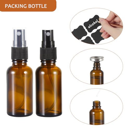 1 oz Amber Glass Spray Bottles,Small Empty Fine Mist Refillable Travel Spray Bottle for Cleaning,Perfume,Aromatherapy,Cosmetic Sprays,Hair,Essential Oils with Fine Mist Dispenser（3 Pack） - color: 3 Pack 30ml