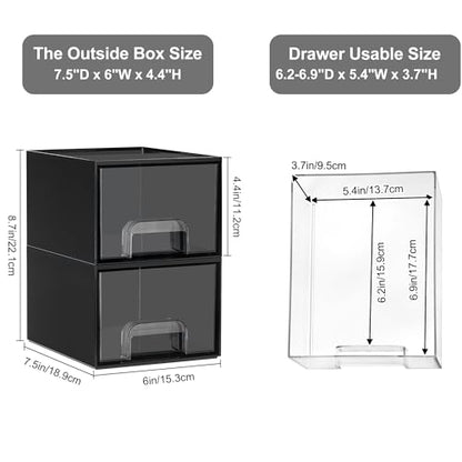 Vtopmart Black Small Stackable Storage Drawers for Cologne Organizer - style: Small-4pack-Black
