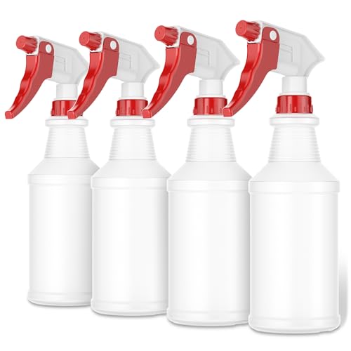 LiBa Spray Bottles 4 Pack 16oz Refillable Adjustable Nozzle Mist Sprayer