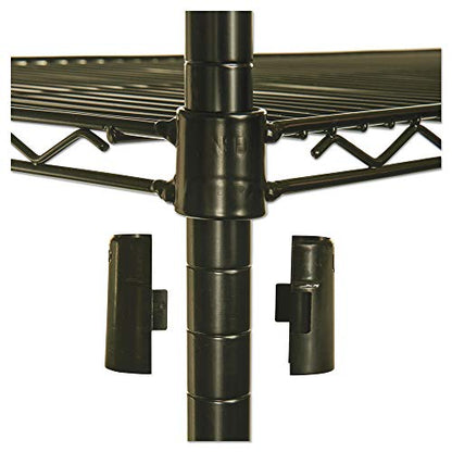 Alera ALE Industrial Heavy-Duty Wire Shelving Starter Kit, 4-Shelf, 36w x 24d x 72h, Black - color: Black, size: 36w x 24d x 72h