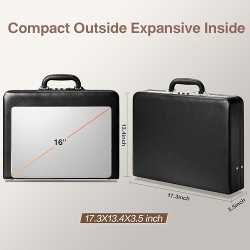 LOCKCURX Briefcases for Men, Anti-Theft Longwave Lock, 16 Inch Laptop - color: Black, size: Longwave Lock