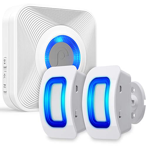 Fosmon WaveLink Wireless Driveway Alarm Chime, 1 Receiver 2 Sensors Kit - style: 1 Receiver + 2 Motion Sensor