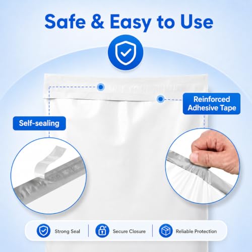 Metronic Poly Mailers 10x13 500 Pack Bulk Small Shipping Bags for Business - color: White, size: 10x13 500PC