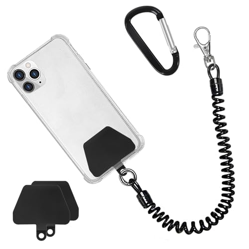 Doormoon Phone Tether Anti Theft, Phone Lanyard With Heavy Duty Carabiner - color: Tpublack