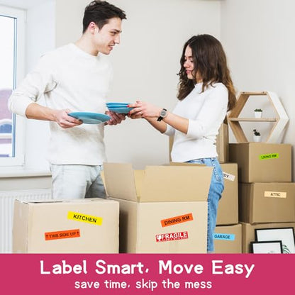 1440 Count Color Coded Moving Labels for Boxes (24 Rolls, 60 Labels/Roll) - size: 1" x 4.5"
