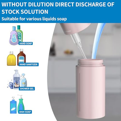 Aunmaon Automatic Soap Dispenser Touchless, Modern, Kitchen & Bathroom, Hands-Free, Adjustable Volume, Long Battery Life, Compatible with Thick & Thin Soap, Easy for Toddlers, Clog-Free, Pink - color: Matte Pink