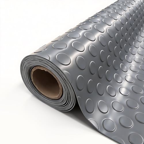 StellarStar 4x10 FT Garage Floor Mat, 2mm Thickened PVC Coin Pattern - color: Gray(Coin), size: 4x10 FT