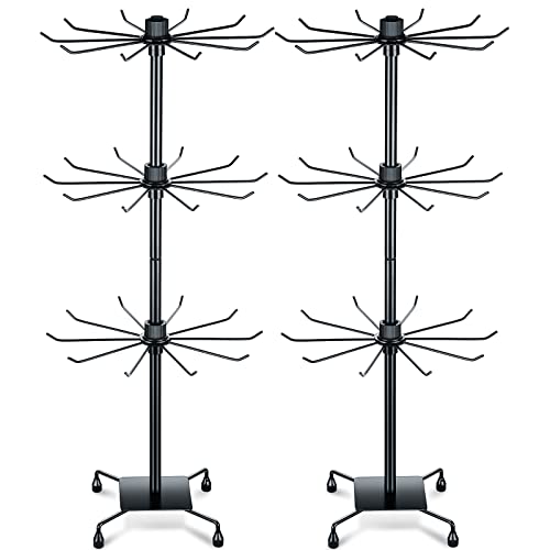 BBTO 2 Pcs Rotating Display Stand Earring Rack, Black, 28.35 x 11.81 Inch - color: Black, size: 28.35 x 11.81 Inch