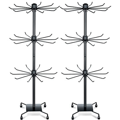 BBTO 2 Pcs Rotating Display Stand Earring Rack, Black, 28.35 x 11.81 Inch - color: Black, size: 28.35 x 11.81 Inch