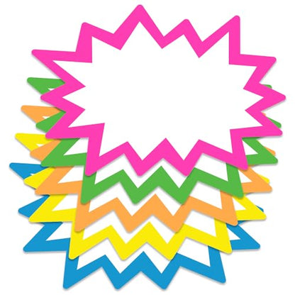 Starburst Signs with Stickers 100pcs | 2x3 inch (Neon) - color: Neon, size: 2x3