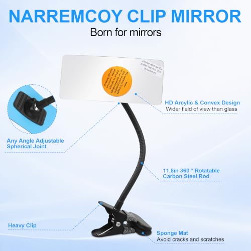 6.7" x 3" Rectangle Convex Traffic Mirror for Indoor Safety - size: 6.7"L x 6.7"W