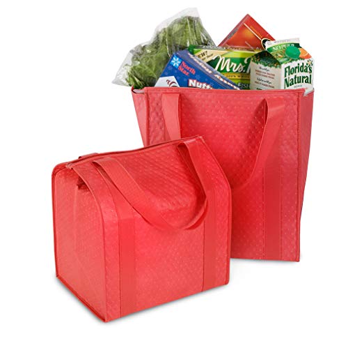 Mediz Hannah Smart Large Capacity Heavy Duty Insulated Shopping Bag - color: Red